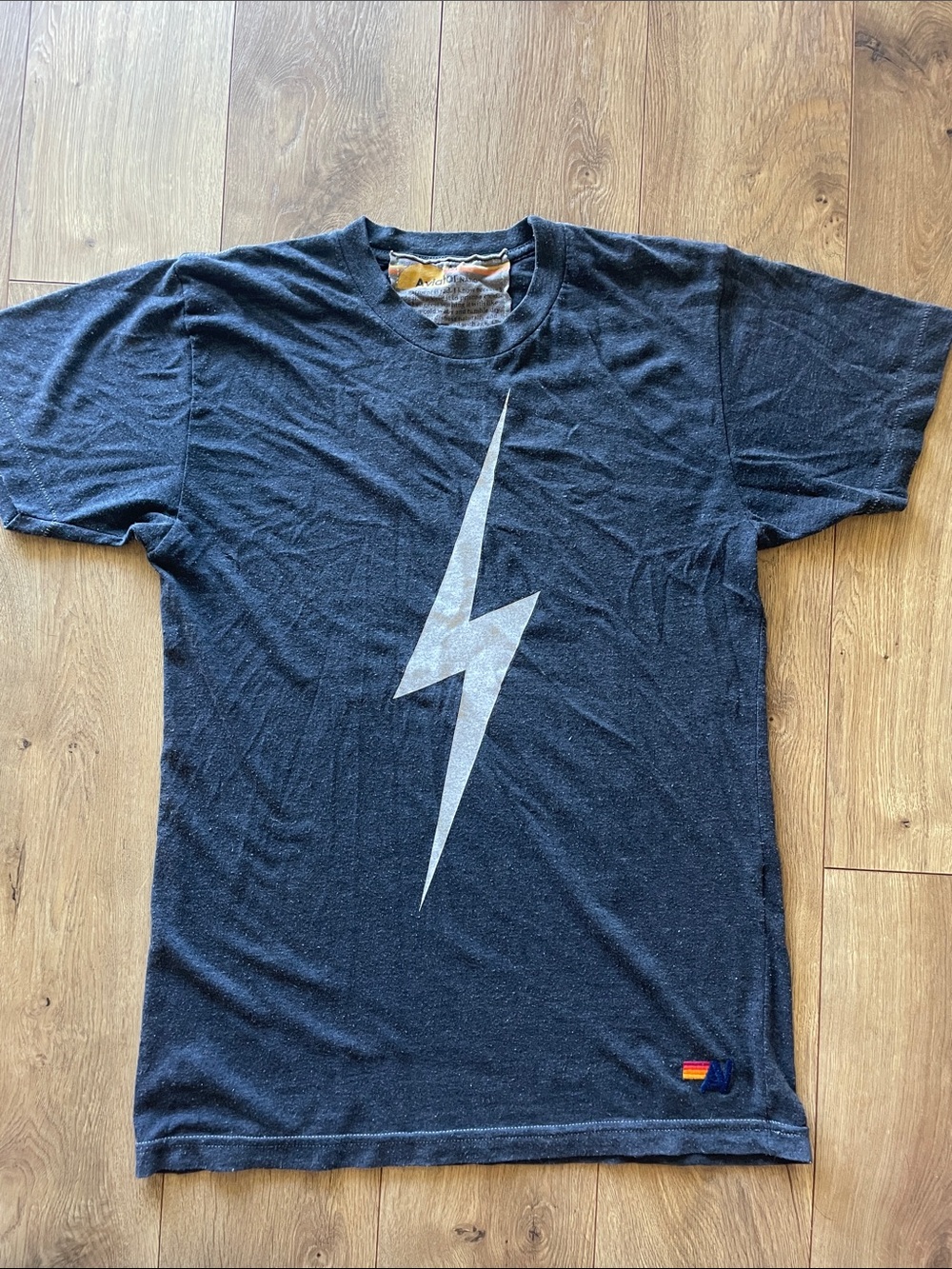 Aviator Nation navy blue Tee with white Lightning Bolt